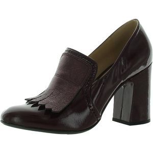 Naturalizer Sammy Chic High Block Heel Loafer 8.5 Deep Red Burgundy Wine